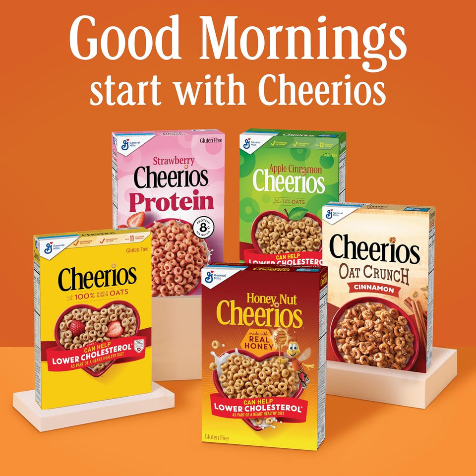 Honey Nut Cheerios heart healthy gluten free cereal, giant size, 27.2 oz, limited edition heart shapes and affirmations