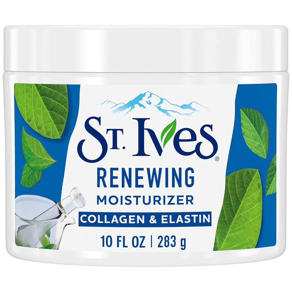 st. ives collagen elastin renewing facial moisturizer for dry skin, 10 oz, paraben free, cruelty free
