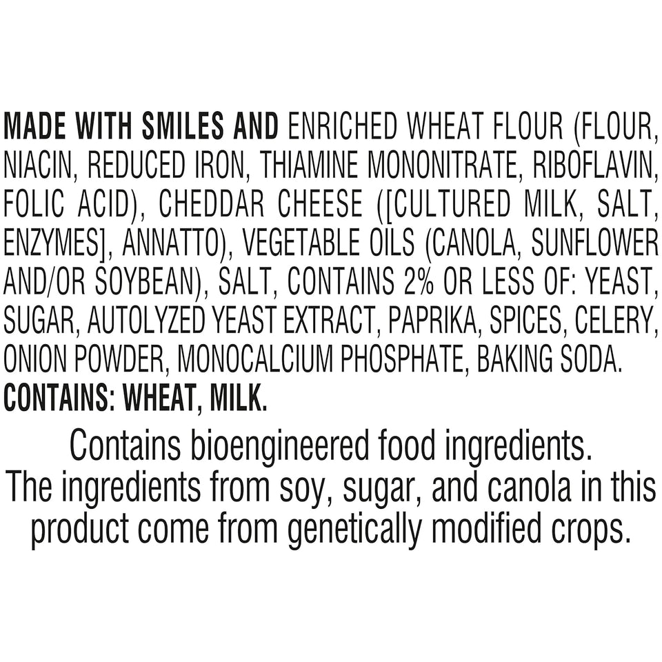 Goldfish cheddar cheese crackers, 27.3 oz carton, 100% real cheese, plant-based colors, 55 pieces per serving