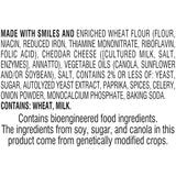 Goldfish cheddar cheese crackers, 27.3 oz carton, 100% real cheese, plant-based colors, 55 pieces per serving