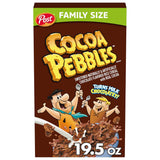 post cocoa pebbles chocolatey kids crunch 19.5 oz family size cereal box gluten free