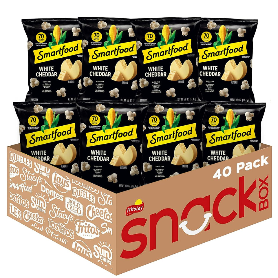 Smartfood White Cheddar Popcorn, 0.625 Ounce, 40 Count Bag, No Artificial Flavors or Preservatives