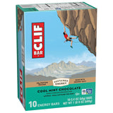 clif bar cool mint chocolate energy bars with caffeine 10-pack organic oats non-gmo