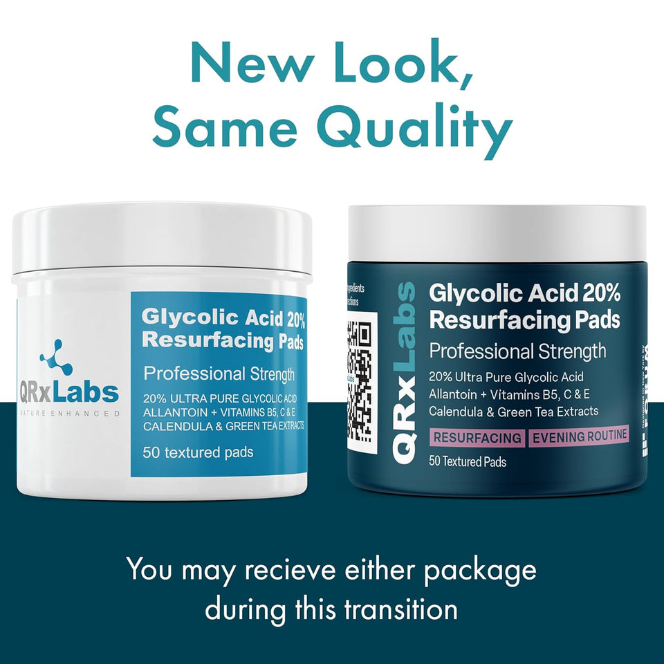 glycolic acid 20% resurfacing pads for face and body with vitamins b5 c e green tea calendula allantoin peel pads