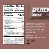 Built Bar, Brownie Batter Puff, 17g protein, 140 calories, gluten-free, 12 count