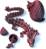 12 inch 3d printed dragon easter egg with fall protection and reinforced joints, eco-friendly fidget toy in rainbow color