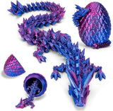 12 inch 3d printed dragon easter egg with fall protection and reinforced joints, eco-friendly fidget toy in rainbow color