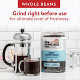 San Francisco Bay Decaf Medium-Dark Roast Whole Bean Coffee, Swiss Water Processed, 2 lb bag, 100% Arabica