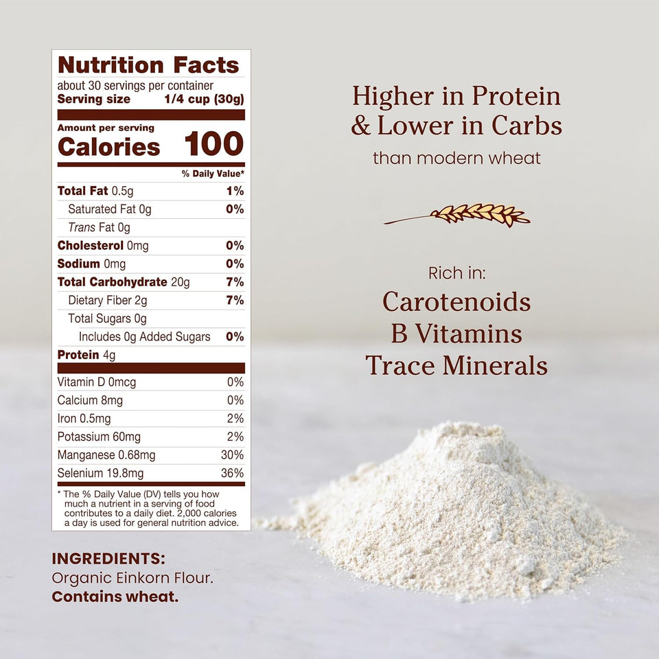 jovial organic einkorn unbleached all purpose flour for bread baking sourdough pizza pasta 32 oz