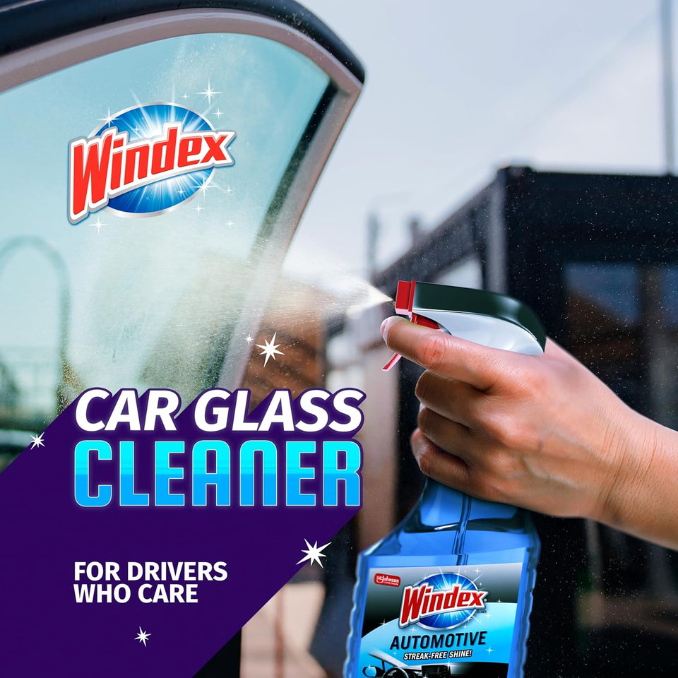 windex automotive car window glass cleaner streak-free shine for car exteriors and interiors 23 fl oz