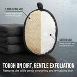 Natural loofah body scrubbers for men, black and white 2PCS Egyptian luffa sponge exfoliator set, durable men's hygiene pad