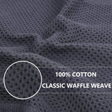 Homaxy 100% Cotton Waffle Weave Kitchen Dish Cloths, Ultra Soft Absorbent Quick Drying Dish Towels, 12 x 12 Inches, 6-Pack, Dark Grey