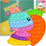 white easter bunny poppers bunny carrot pop bubble fidget sensory toys puzzle popper for kids toddler gift development toy