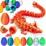 12 inch 3d printed dragon easter egg with fall protection and reinforced joints, eco-friendly fidget toy in rainbow color