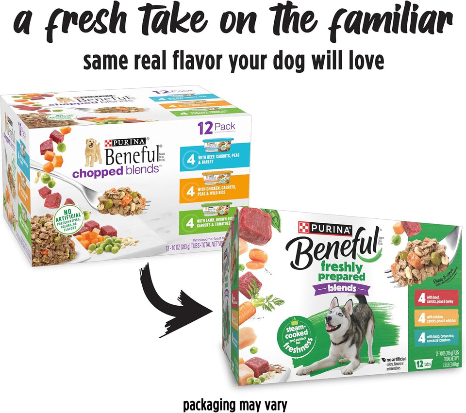 Purina beneful freshly prepared dog food 12 pack 10 oz tubs beef chicken lamb
