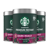 starbucks premium instant dark roast arabisca coffee three 3.17 oz tins