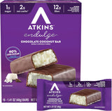 atkins endulge chocolate coconut flavored snack bar 16 count keto friendly low sugar