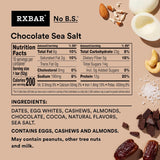 RXBAR Chocolate Sea Salt Protein Snack Bars, 18.3oz Box (10 Count), Gluten Free, 12g Protein