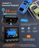 Sarmert C2 4K Dual Dash Cam Front and Rear - Built-in GPS and 5G WiFi, Free 64GB Card Included, 4K UHD Dash Camera for Cars, Night Vision, WDR, Loop Recording, App Control, 24H Parking Mode