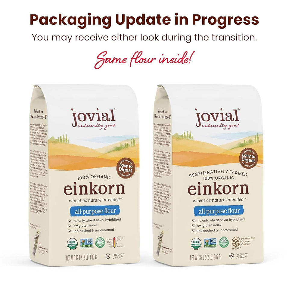 jovial organic einkorn unbleached all purpose flour for bread baking sourdough pizza pasta 32 oz
