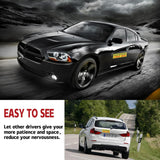 JUSTTOP 3pcs student driver car magnet in black and red, reflective, waterproof, 3-pack for bumper stickers