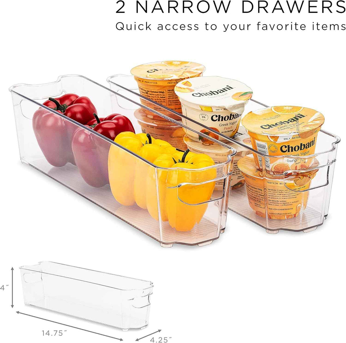 Sorbus Fridge Bins and Freezer Bins Refrigerator Organizer Stackable Food Storage Containers BPA-Free Drawer Organizers for Refrigerator Freezer and Pantry