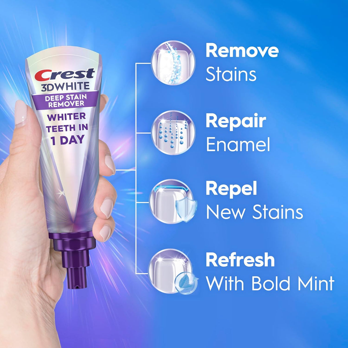 Crest 3DWhite Brilliance Deep Stain Remover Brilliant White Toothpaste - 3.1oz/2pk
