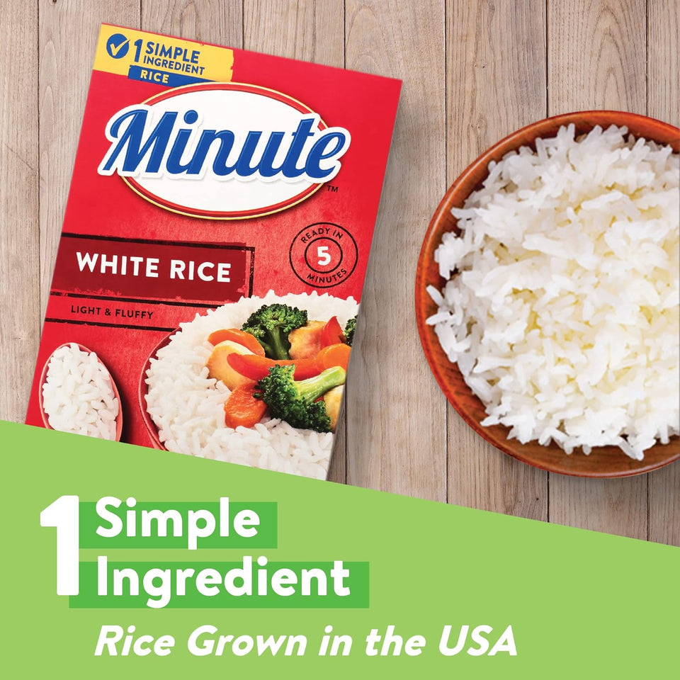 Minute Minute White Rice, 72-Ounce Box, Instant White Rice for Quick Dinner Meals, Gluten-Free, Non-GMO