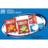 Kellogg's Cheez-It, Pringles & Rice Krispies Treats Snacks Mega Variety Pack, 30.1oz Box, 30 Count, Assorted Flavors