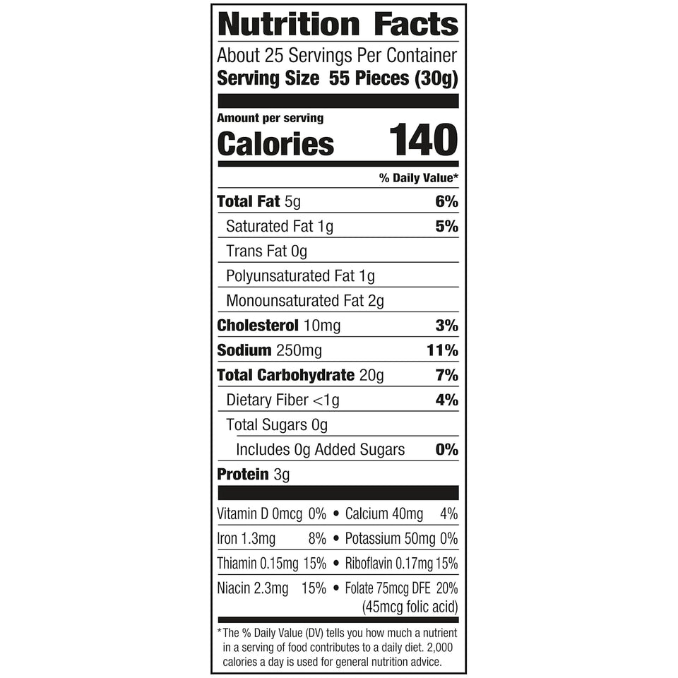 Goldfish cheddar cheese crackers, 27.3 oz carton, 100% real cheese, plant-based colors, 55 pieces per serving
