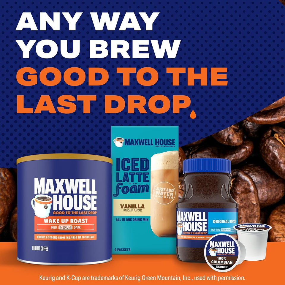 Maxwell House medium roast coffee, 28.4 oz canister, ground coffee for daily use