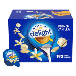 International Delight French Vanilla Single-Serve Coffee Creamer 192 Count Pack of 1 Shelf Stable Non-Dairy