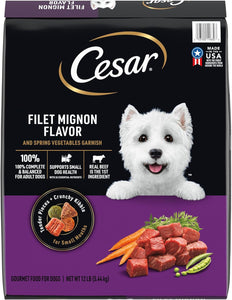 cesar small breed dry dog food filet mignon flavor 12 lb bag for small dogs