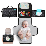 Kopi Baby Portable Diaper Changing Pad - Grey, Classic, 7.35 x 11.5 inches, Foldable, Infant Travel Station Kit, Newborn Gift