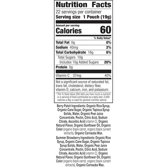 Annie's Organic Bunny Fruit Snacks Variety Pack 15.4 oz 22 ct Gluten Free Snack