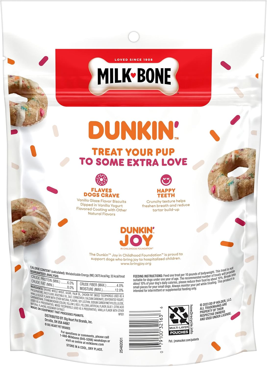 Milk-Bone Dunkin' Vanilla Glaze Flavor Dog Biscuits with Other Natural Flavors, 8 oz Bag