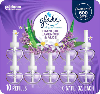 Glade PlugIns Refills Air Freshener, Scented and Essential Oils for Home and Bathroom, Aqua Waves, 6.7 Fl Oz, 10 Count