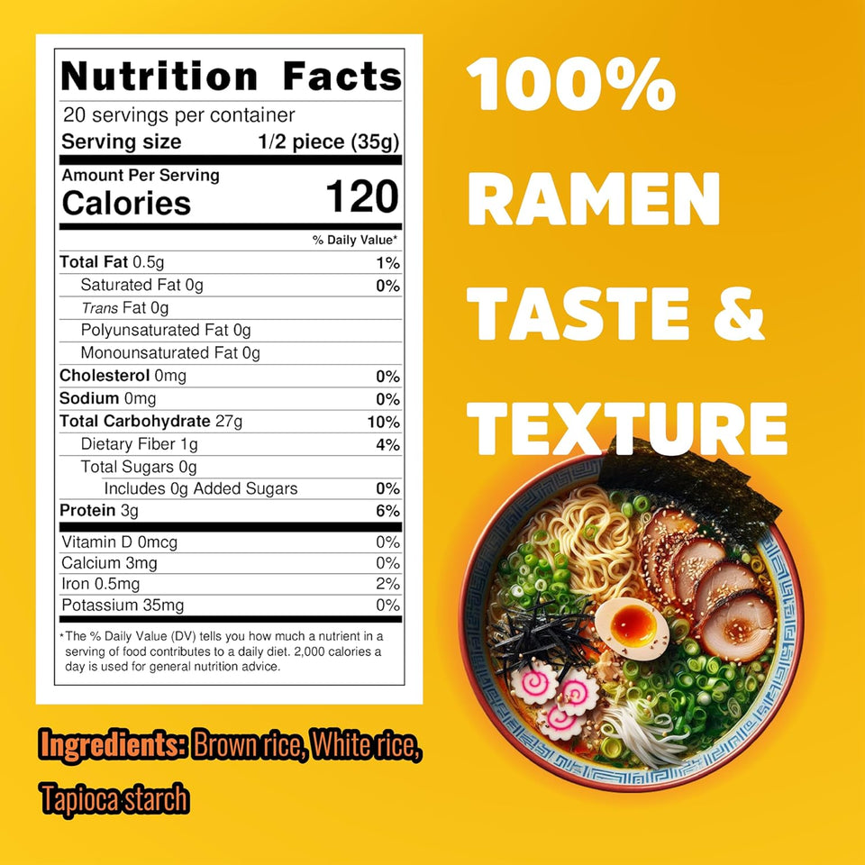 gluten-free brown rice ramen noodles, 10 packs, vegan and low sodium