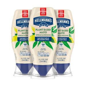 Hellmann's Vegan 3 Ct Dressing & Spread, Plant-Based Mayo Alternative, Same Great Taste, Gluten-Free, 11.5 oz