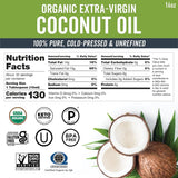 Viva Naturals Organic Coconut Oil, 16 fl oz, Unrefined, Cold-Pressed Extra Virgin, USDA Organic & Non-GMO