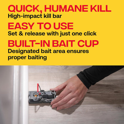 Victor Power-Kill Humane Mouse Traps M393SSR - 6 Easy Set, Reusable, Power-Kill Victor Mouse Traps