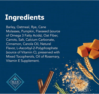 Blue Buffalo Health Bars Crunchy Dog Biscuits, Oven-Baked With Natural Ingredients, Pumpkin & Cinnamon, 16-oz Bag