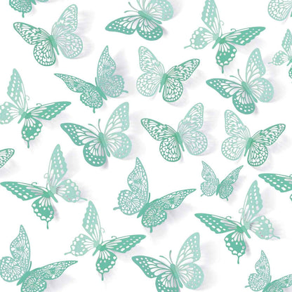 SAOROPEB 3D Butterfly Wall Decor - 48 Pcs, 4 Styles, 3 Sizes, Gold Butterfly Decorations for Birthday & Party Celebrations, Removable Stickers