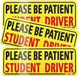 JUSTTOP 3pcs student driver car magnet in black and red, reflective, waterproof, 3-pack for bumper stickers