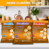 drizzilicious mini rice cakes variety pack, gluten free, vegan, low calorie, perfect snack for adults and kids, 0.74 oz, 12 pack