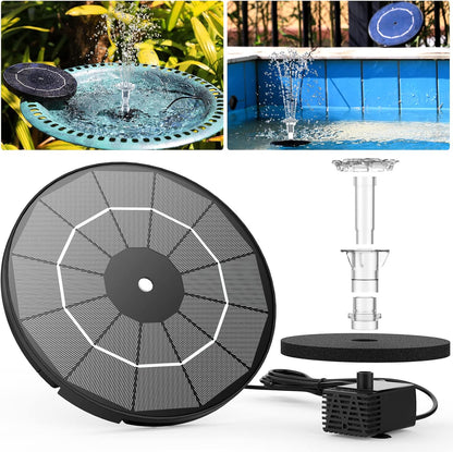 AISITIN 3.5W Solar Fountain Pump for Water Feature Outdoor DIY Solar Bird Bath Fountain with Multiple Nozzles, Solar Powered Water Fountain for Garden, Ponds, Fish Tank and Aquarium