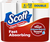 Scott Paper Towels, Choose-A-Sheet, 6 Double Rolls = 12 Regular Rolls (108 Sheets Per Roll) - Rayz Mart