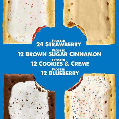 pop-tarts toaster pastries, variety pack, 60 count, sweet fillings, kids and adult snack