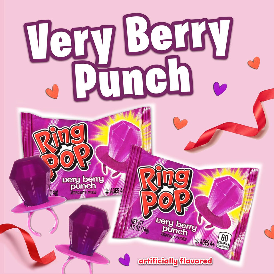ring pop purple very berry full size fun hard candy for birthday parties easter basket stuffers egg fillers party favors bulk