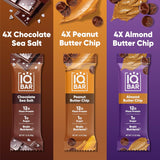 iqbar chocolate lovers variety 12-count keto vegan high fiber gluten free dairy free snack bars with nutrients for focus energy